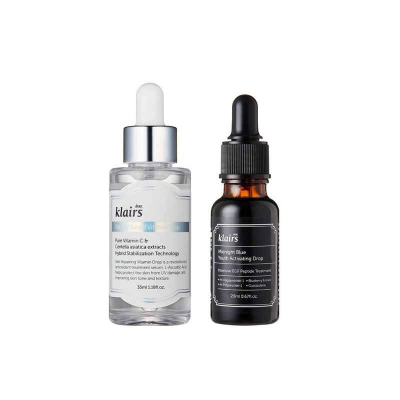 DEAR KLAIRS Freshly Juiced Vitamin Drop & Midnight Blue Youth Activating Drop